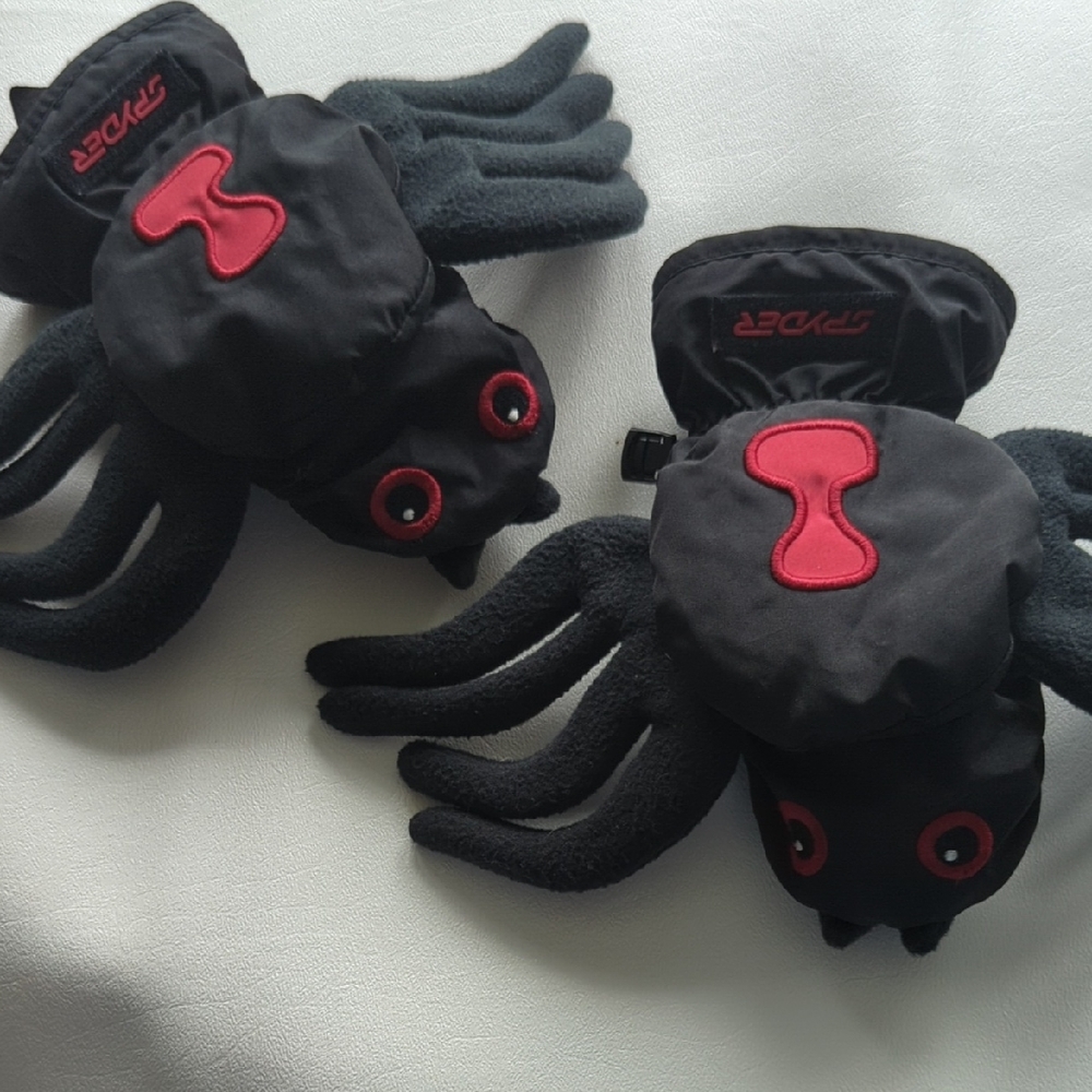 Spider Kids Mittens Black/Red By Spyder